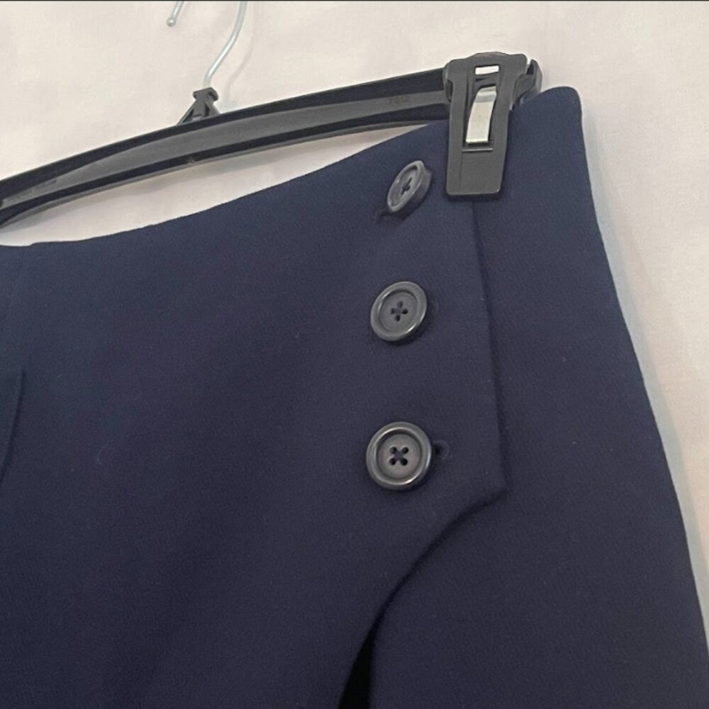 Navy Blue Wrap Mini Skirt - Picture 3 of 10